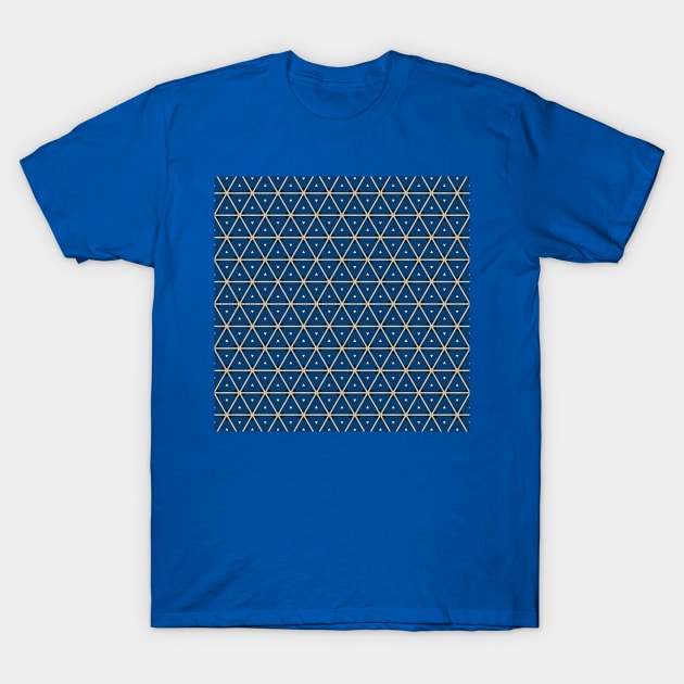 blue triangle pattern (triangle pattern art, triangle pattern drawing and triangle pattern design) T-Shirt by Thepurplepig